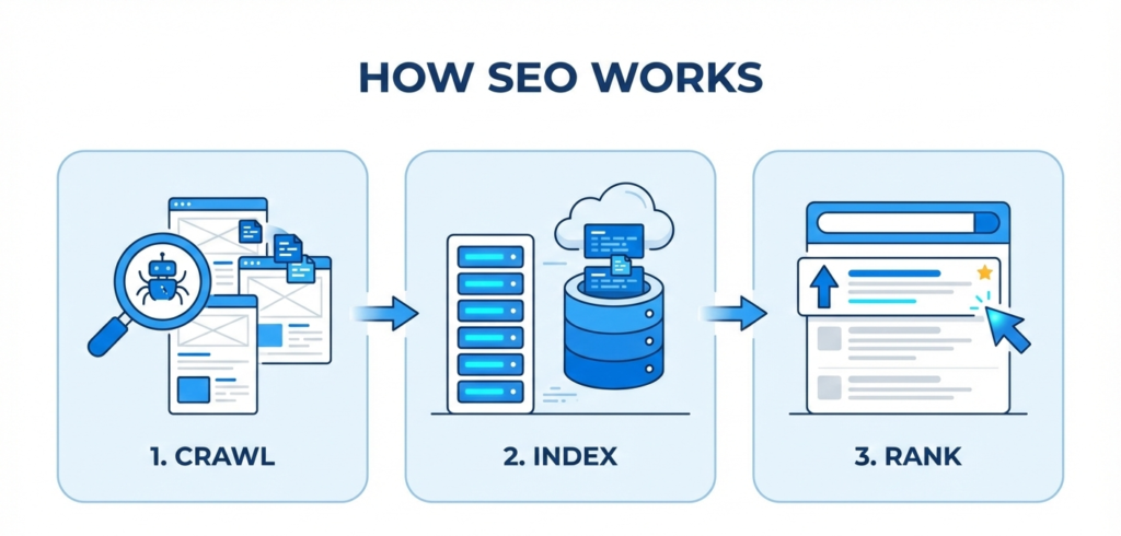 hur får man sin hemsida att synas på google